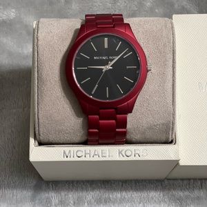 Men’s Matte Red Michael Kors Watch New